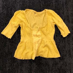 Anthro Pale Yellow Cardigan